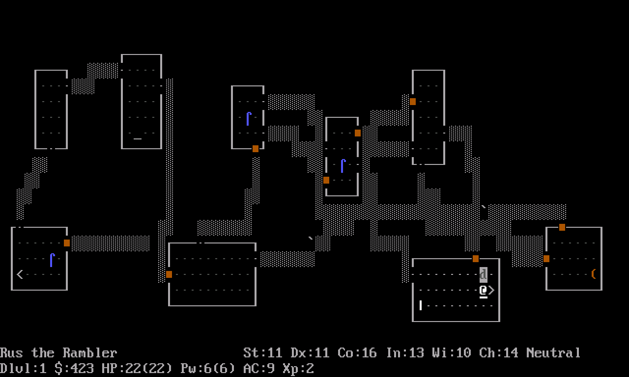 (Nethack using IBMgraphics on the Pi)